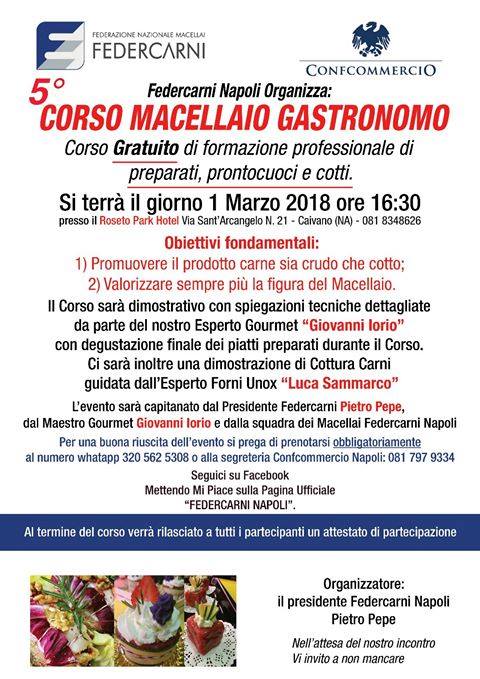 Corso macellaio gastronomo marzo 2018 Federcarni Napoli